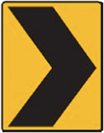 chevron arrow sharp turns sign