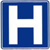 highway hospital service sign