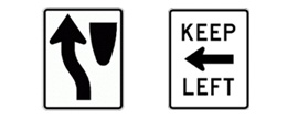keep left signs