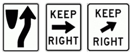 keep right signs