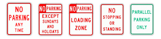 no parking signs