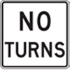 no turns sign