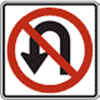 no u turn sign