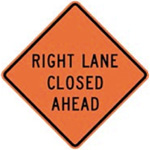 right lane closed ahead