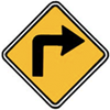 sharp right angle turn sign