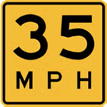 speed advisory sign