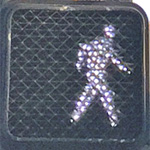 pedestrian walk crossing sign